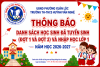 Thông báo: Danh sách học sinh đã tuyển sinh lớp 1, đợt 1 và đợt 2 năm học 2026-2027