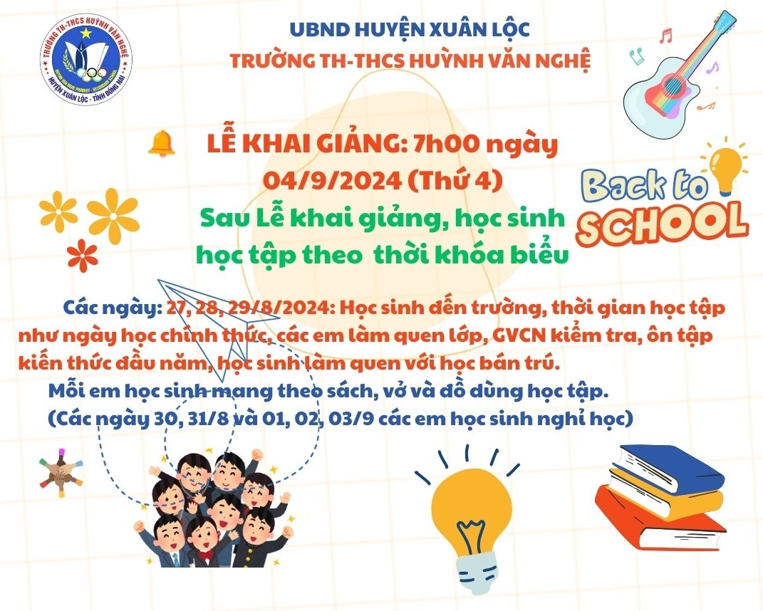Thông báo về thời gian tổ Chức lễ Khai giảng năm học 2024-2025